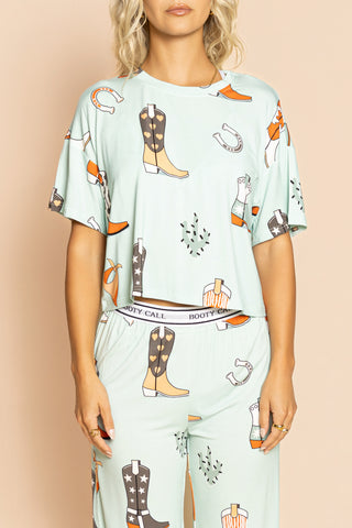 Pajama Crop Top "BOOTY CALL"