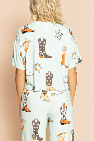 Pajama Crop Top "BOOTY CALL"