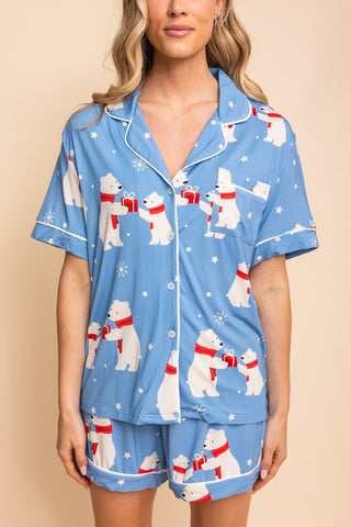 Chemisier Pyjama "TOO CUTE TO BEAR"