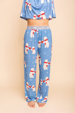 Pantalon Pyjama Évasé "TOO CUTE TO BEAR"