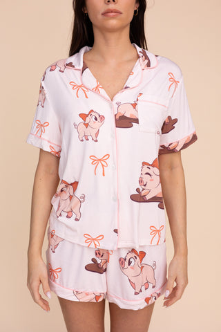 Chemisier Pyjama "P'TITE COCHONNE"
