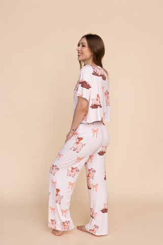 Pantalon Pyjama Évasé "P'TITE COCHONNE"