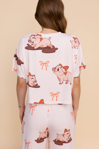 Haut Pyjama "P'TITE COCHONNE"