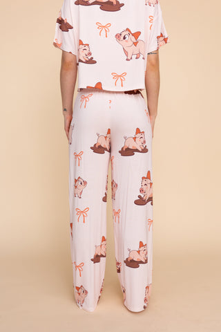 Pantalon Pyjama Évasé "P'TITE COCHONNE"