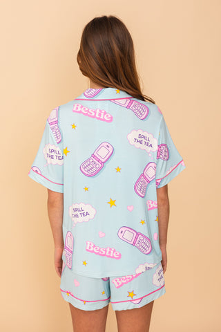 Pajama Blouse "SPILL THE TEA"