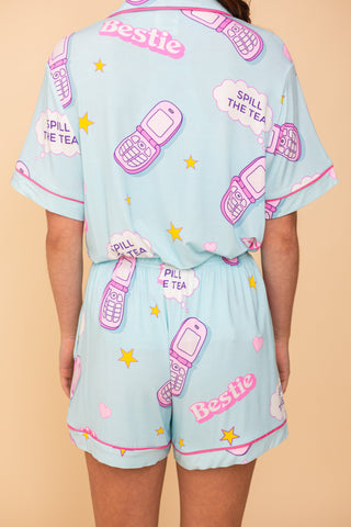 Pajama Shorts "SPILL THE TEA"\