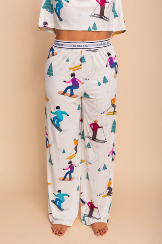 Pantalon Pyjama Évasé "T'AS SKI FAUT"