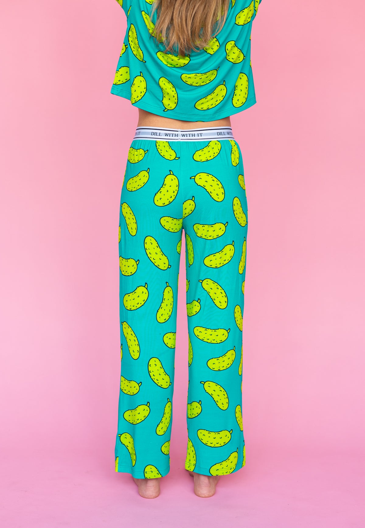 Flared Pajamas Pants "DILL WITH IT"