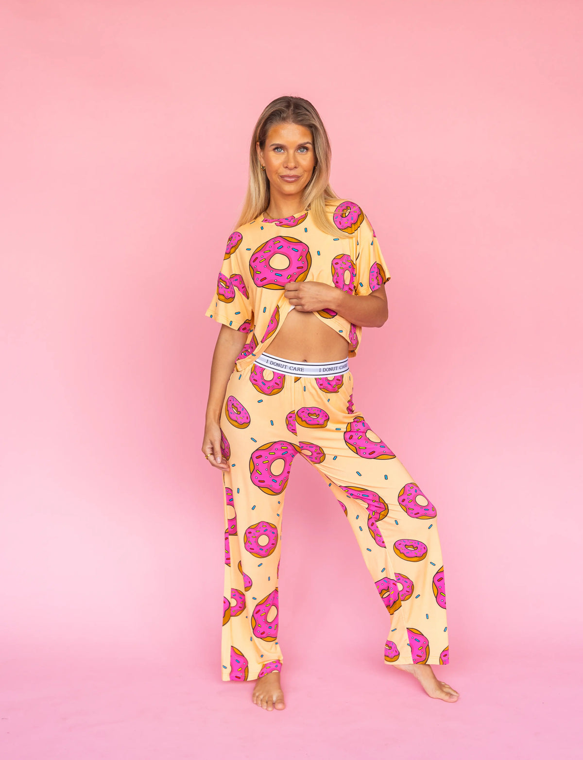 Haut Pyjama "I DONUT CARE"