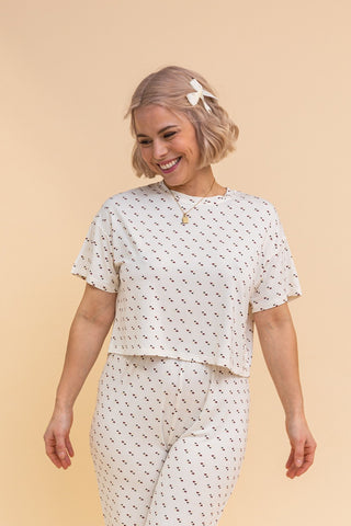 Pajama Crop Top "PIECE OF MY HEART"