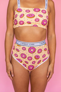 Tanga Taille Haute "I DONUT CARE"