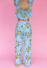 Flared Pajamas Pants "WANT SOME BANANAS"