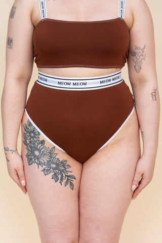 Tanga Taille Haute "MEOW MEOW"