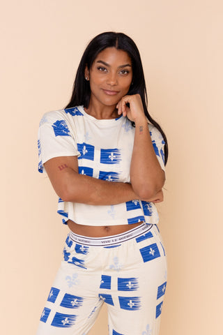 Pajama Crop Top "VIVE LE QUÉBEC"