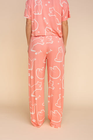 Pantalon Pyjama Évasé "FELINE GOOD"
