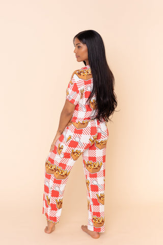 Pantalon Pyjama Évasé "LÂCHE PAS LA PATATE"