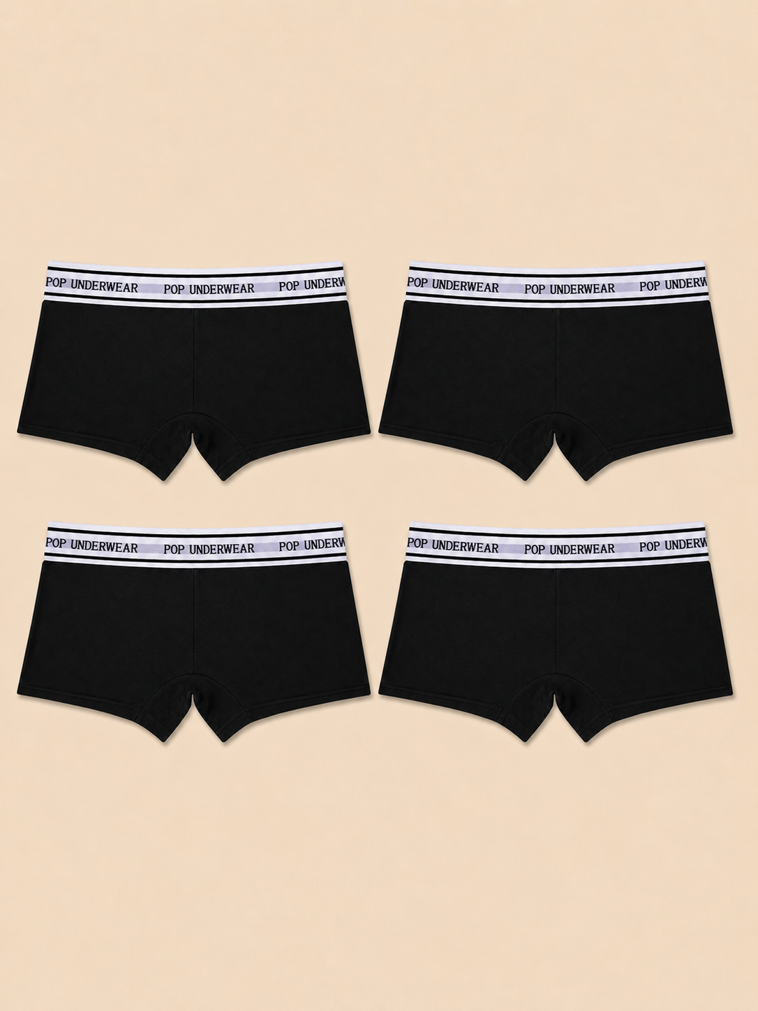 Boxer Femme "Noir" - Pack de 4