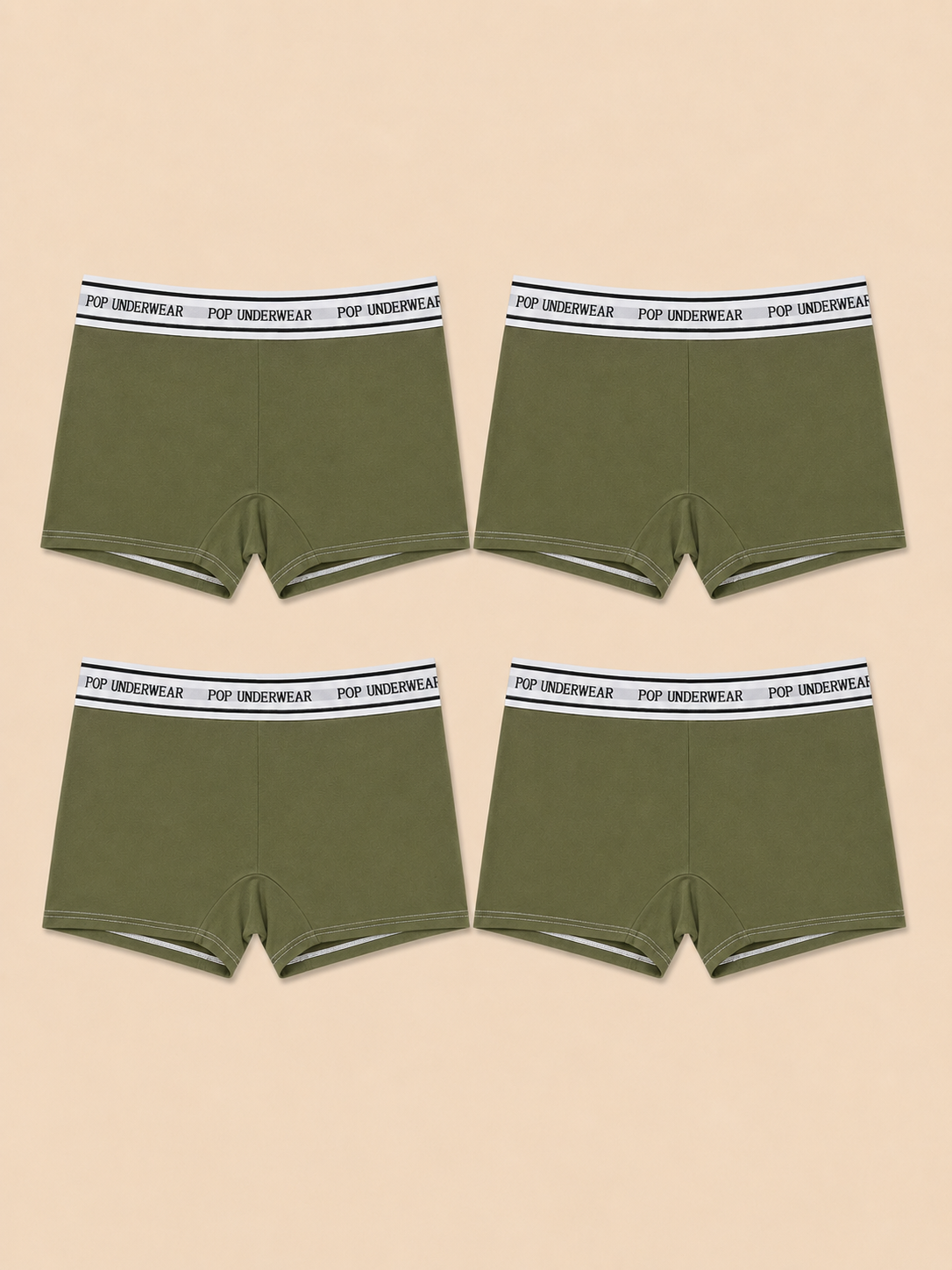 Boxer Femme "KAKI" - Pack de 4