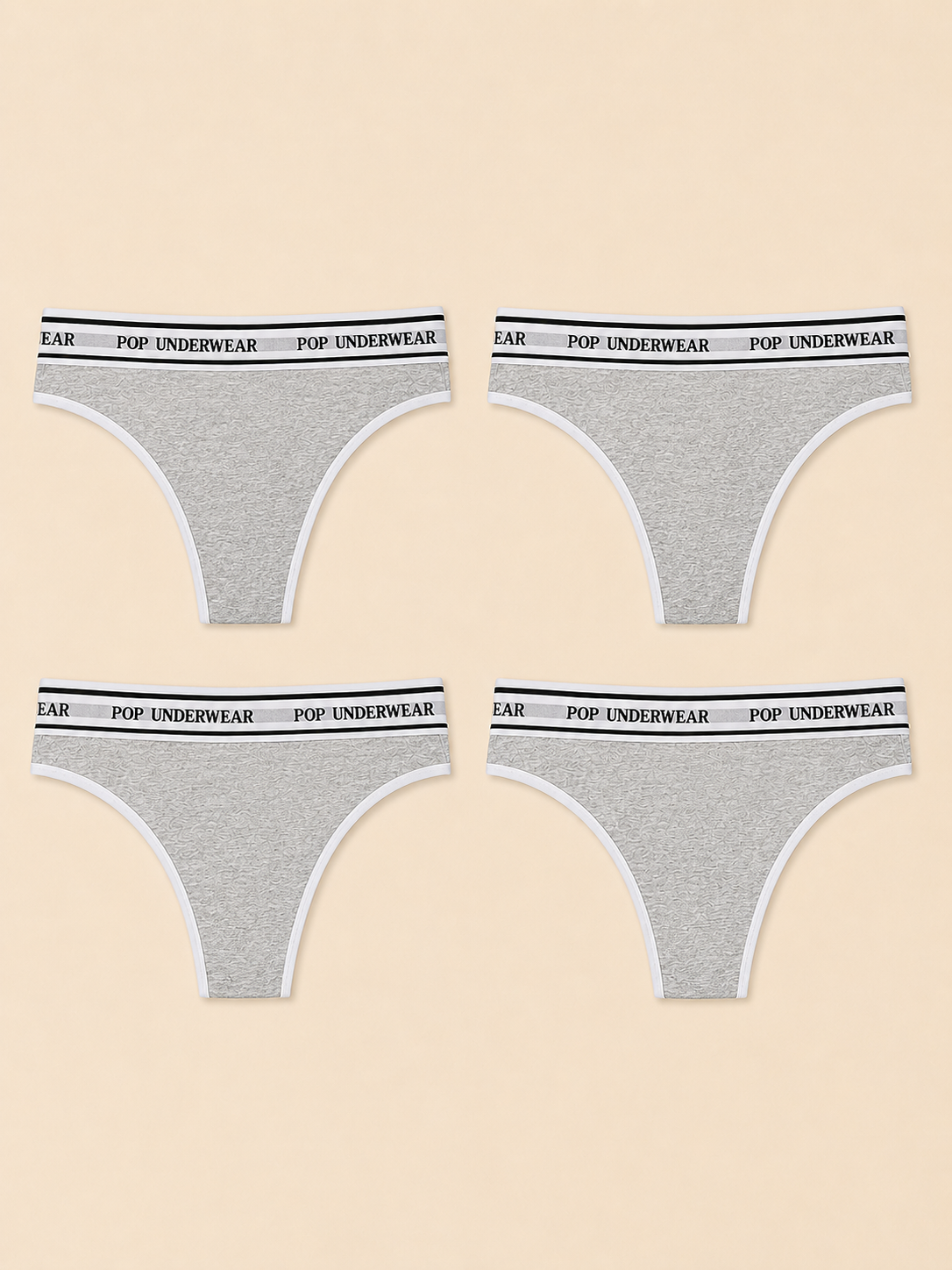 String Mini "GRIS" - Pack de 4