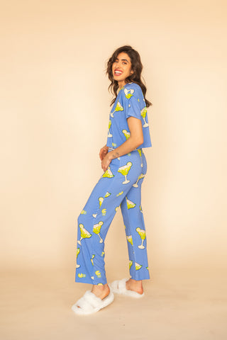 Pantalon Pyjama Évasé "GET IN LIME"